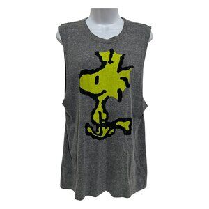 Peanuts Women Medium Vintage Woodstock Sleeveless Muscle Tank Dress Gray Yellow